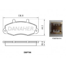 DBP766 DANAHER Комплект гальмівних колодок дисковий гальм