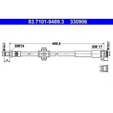 83.7101-9489.3 ATE Гальмівний шланг