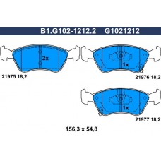 B1.G102-1212.2 GALFER Комплект гальмівних колодок дисковий гальм