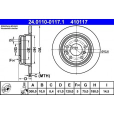 24.0110-0117.1 ATE Гальмівний диск