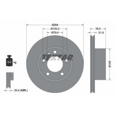 92022300 TEXTAR Гальмівний диск