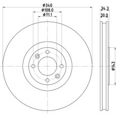8DD 355 119-641 HELLA Гальмівний диск
