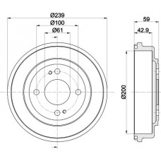 8DT 355 301-981 HELLA PAGID Гальмівний барабан