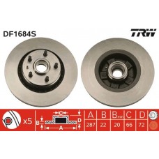 DF1684S TRW Гальмівний диск