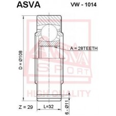 VW-1014 ASVA Шарнирный комплект, Привідний вал