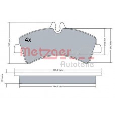 1170543 METZGER Комплект гальмівних колодок дисковий гальм