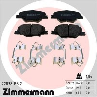 22838.195.2 ZIMMERMANN Комплект гальмівних колодок дисковий гальм
