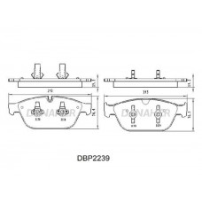 DBP2239 DANAHER Комплект гальмівних колодок дисковий гальм