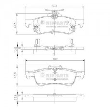 N3612036 NIPPARTS Комплект гальмівних колодок дисковий гальм