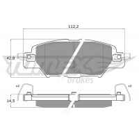 TX 18-31 TOMEX Brakes Комплект гальмівних колодок дисковий гальм
