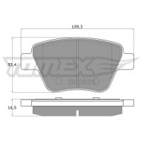 TX 16-59 TOMEX Brakes Комплект гальмівних колодок дисковий гальм