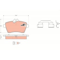 GDB1630 TRW Комплект гальмівних колодок дисковий гальм