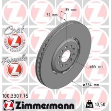 100.3307.75 ZIMMERMANN Гальмівний диск