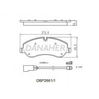 DBP2661/1 DANAHER Комплект гальмівних колодок дисковий гальм