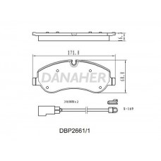 DBP2661/1 DANAHER Комплект гальмівних колодок дисковий гальм