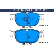 B1.G120-1362.2 GALFER КомплеК т гальмівних колодок, дискове гальмо