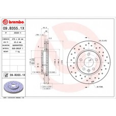 09.B355.1X BREMBO Гальмівний диск