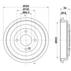 8DT 355 303-301 HELLA PAGID Гальмівний барабан