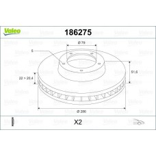 186275 VALEO Гальмівний диск