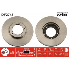 DF2745 TRW Гальмівний диск
