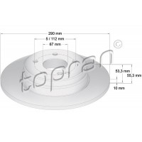 400 863 TOPRAN Гальмівний диск