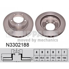 N3302188 NIPPARTS Гальмівний диск