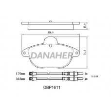 DBP1611 DANAHER Комплект гальмівних колодок дисковий гальм