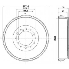 8DT 355 303-141 HELLA PAGID Гальмівний барабан