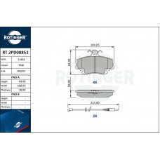 RT 2PD08852 ROTINGER Комплект гальмівних колодок дисковий гальм