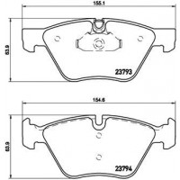P 06 057 BREMBO Комплект гальмівних колодок дисковий гальм