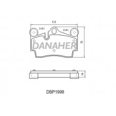 DBP1998 DANAHER Комплект гальмівних колодок дисковий гальм