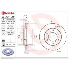 09.A911.11 BREMBO Гальмівний диск