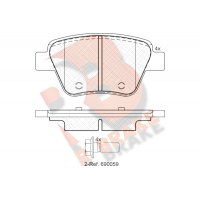 RB1967 R BRAKE Комплект гальмівних колодок дисковий гальм