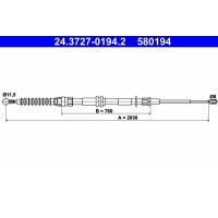 24.3727-0194.2 ATE Тросик, cтояночный тормоз