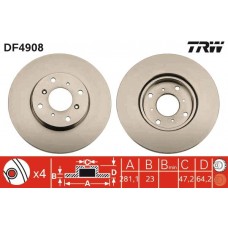 DF4908 TRW Гальмівний диск