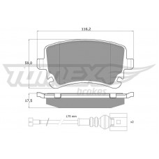 TX 13-96 TOMEX Brakes Комплект гальмівних колодок дисковий гальм