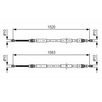 1 987 477 616 BOSCH Тросик, cтояночный тормоз