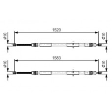 1 987 477 616 BOSCH Тросик, cтояночный тормоз