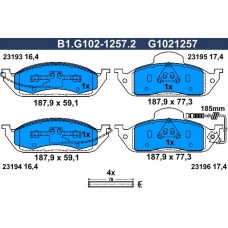 B1.G102-1257.2 GALFER Комплект гальмівних колодок дисковий гальм