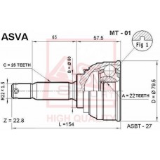 MT-01 ASVA Шарнирный комплект, Привідний вал