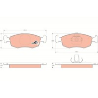 GDB1443 TRW Комплект гальмівних колодок дисковий гальм