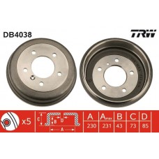 DB4038 TRW Гальмівний барабан