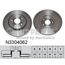 N3304062 NIPPARTS Гальмівний диск