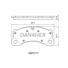 DBP2117 DANAHER Комплект гальмівних колодок дисковий гальм