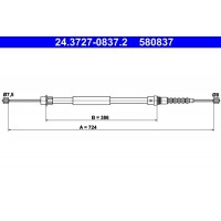 24.3727-0837.2 ATE Тросик, cтояночный тормоз
