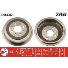 DB4361 TRW Гальмівний барабан