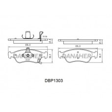 DBP1303 DANAHER Комплект гальмівних колодок дисковий гальм
