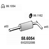58.6054 ASSO Середній глушник вихлопних газів