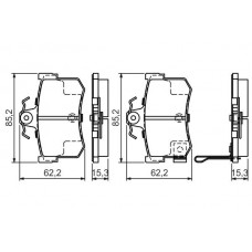 0 986 424 568 BOSCH Комплект гальмівних колодок дисковий гальм