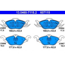 13.0460-7115.2 ATE КомплеК т гальмівних колодок, дискове гальмо